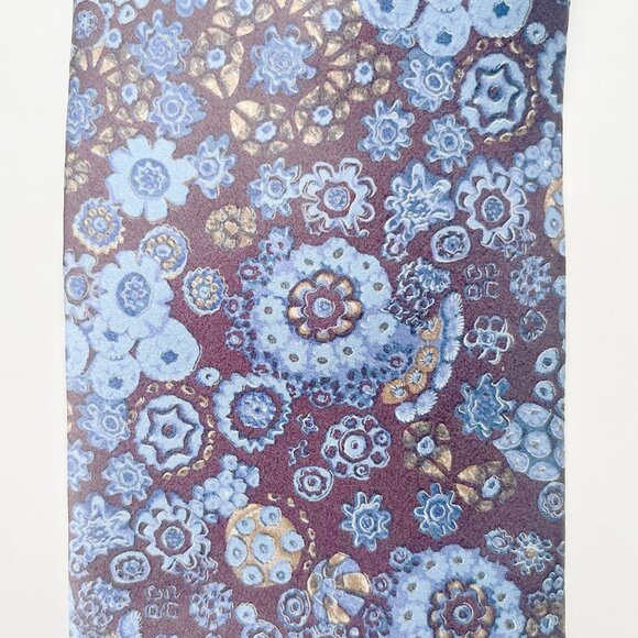 Christian Lacroix Paris Blue Abstract 100% Pure Silk Tie - Picture 4 of 4